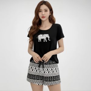 Women's Cotton Blend Printed Shorts Night Suit - Style 035