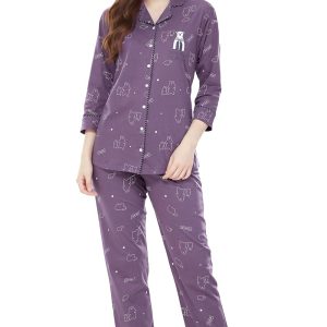 Women's Cotton Printed Pajama Set Plus Size - Style 062