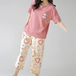 Women's Cotton Printed Pajama Set - Style 070