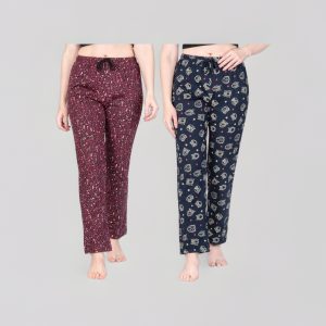 Women's Cotton Printed Lounge Pants - Style 072