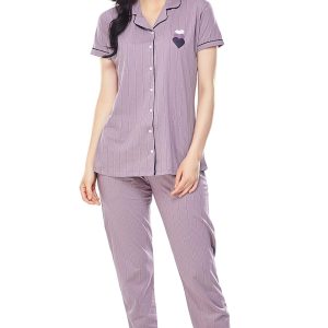 Women's Cotton Printed Pajama Set Plus Size - Style 074