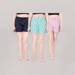 Women's Cotton Printed Shorts Night Suit - Style 076