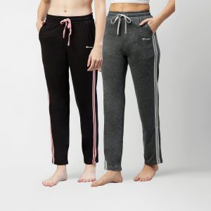 Women's Cotton Striped Lounge Pants Pack of 2 - Style 079