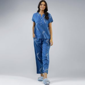 Women's Cotton Printed Pajama Set - Style 087