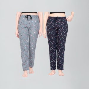 Women's Cotton Printed Lounge Pants Pack of 2 - Style 093