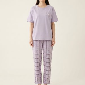 Women’s Cotton Printed Pajama Set Short Sleeve – Style 002