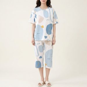Women’s Cotton Printed Pajama Set – Style 020
