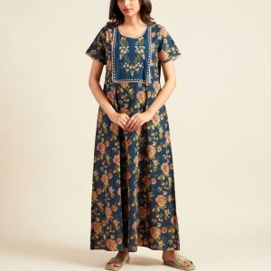 Women’s Cotton Printed Nightdress – Style 028