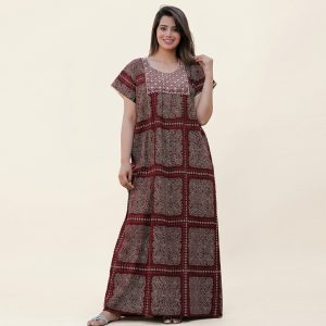 Women’s Cotton Ethnic Printed Nightdress – Style 031