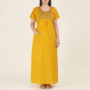 Women’s Cotton Nightdress with Pocket – Style 040