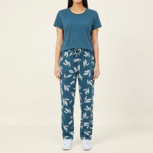 Women’s Soft Fabric Printed Pajama Set Plus Size – Style 043
