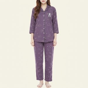 Women’s Cotton Printed Pajama Set Plus Size – Style 062