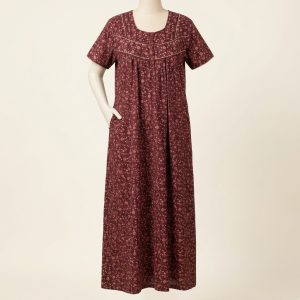 Women’s Cotton Floral Nightdress with Pocket – Style 067