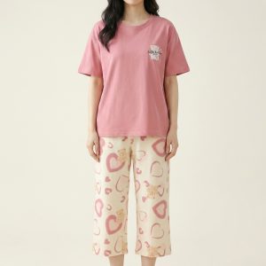 Women’s Cotton Printed Pajama Set – Style 070