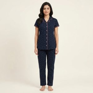 Women’s Cotton Printed Pajama Set Plus Size – Style 080
