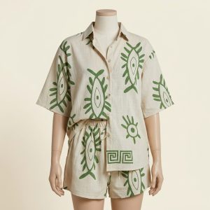 Women’s Rayon Printed Pajama Set – Style 081