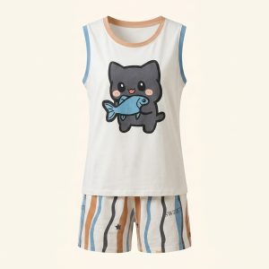 Women’s Cotton Blend Printed Shorts Night Suit Sleeveless – Style 086