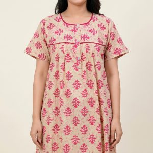Women’s Cotton Ethnic Printed Nightdress – Style 092