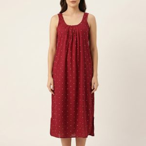 Women’s Cotton Printed Nightdress Sleeveless – Style 094
