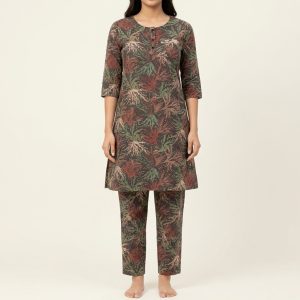 Women’s Cotton Printed Pajama Set – Style 097