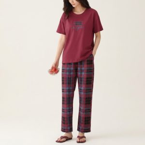 Women’s Cotton Blend Printed Pajama Set Short Sleeve – Style 099