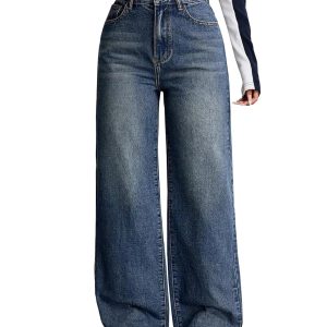 Women Stretch High-Waist Baggy Denim Jeans