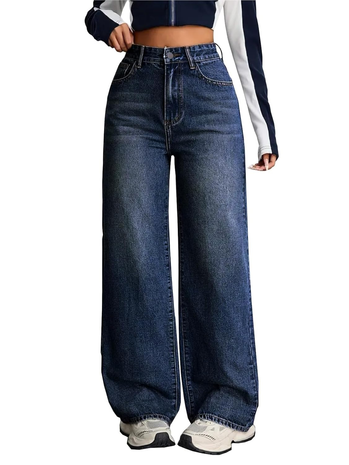 Women Stretch High-Waist Baggy Denim Jeans - Image 13