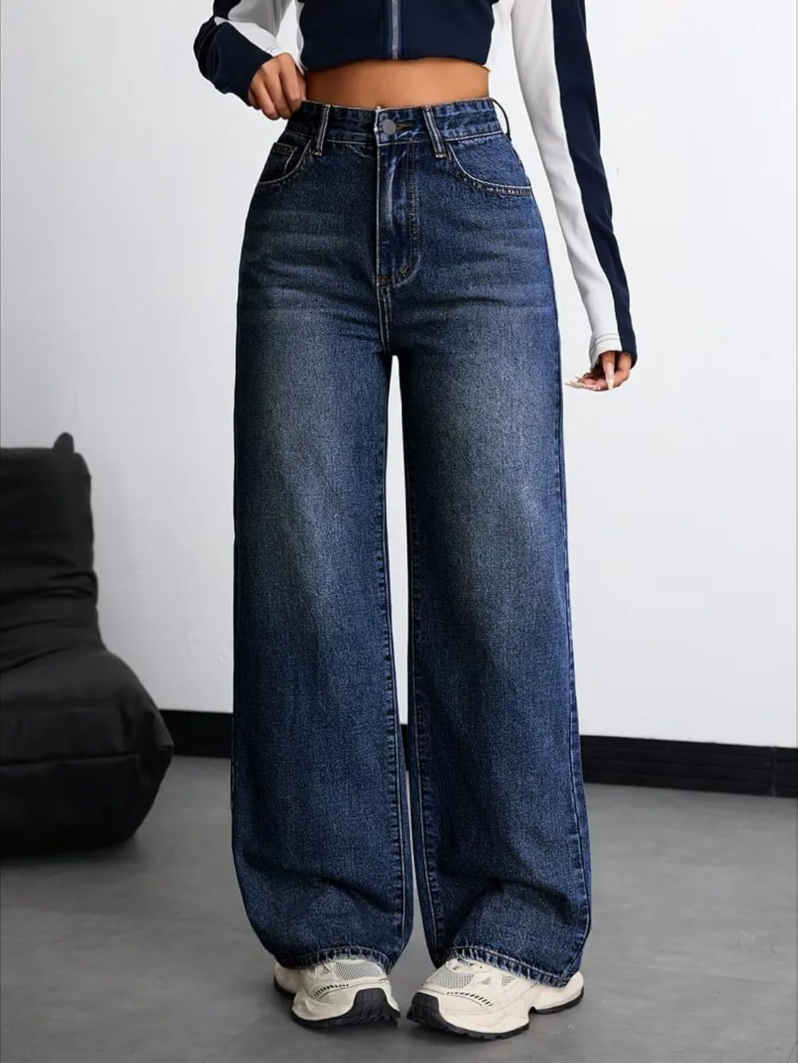 Women Stretch High-Waist Baggy Denim Jeans - Image 14