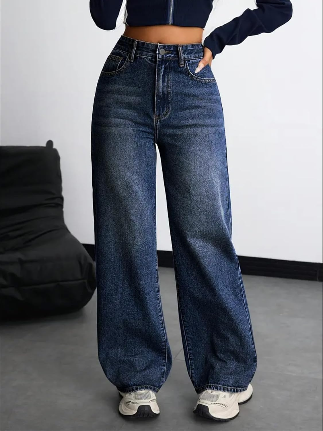 Women Stretch High-Waist Baggy Denim Jeans - Image 16