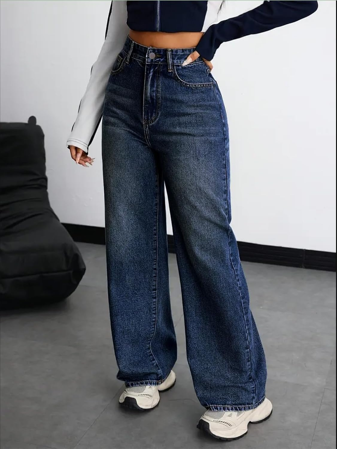 Women Stretch High-Waist Baggy Denim Jeans - Image 17