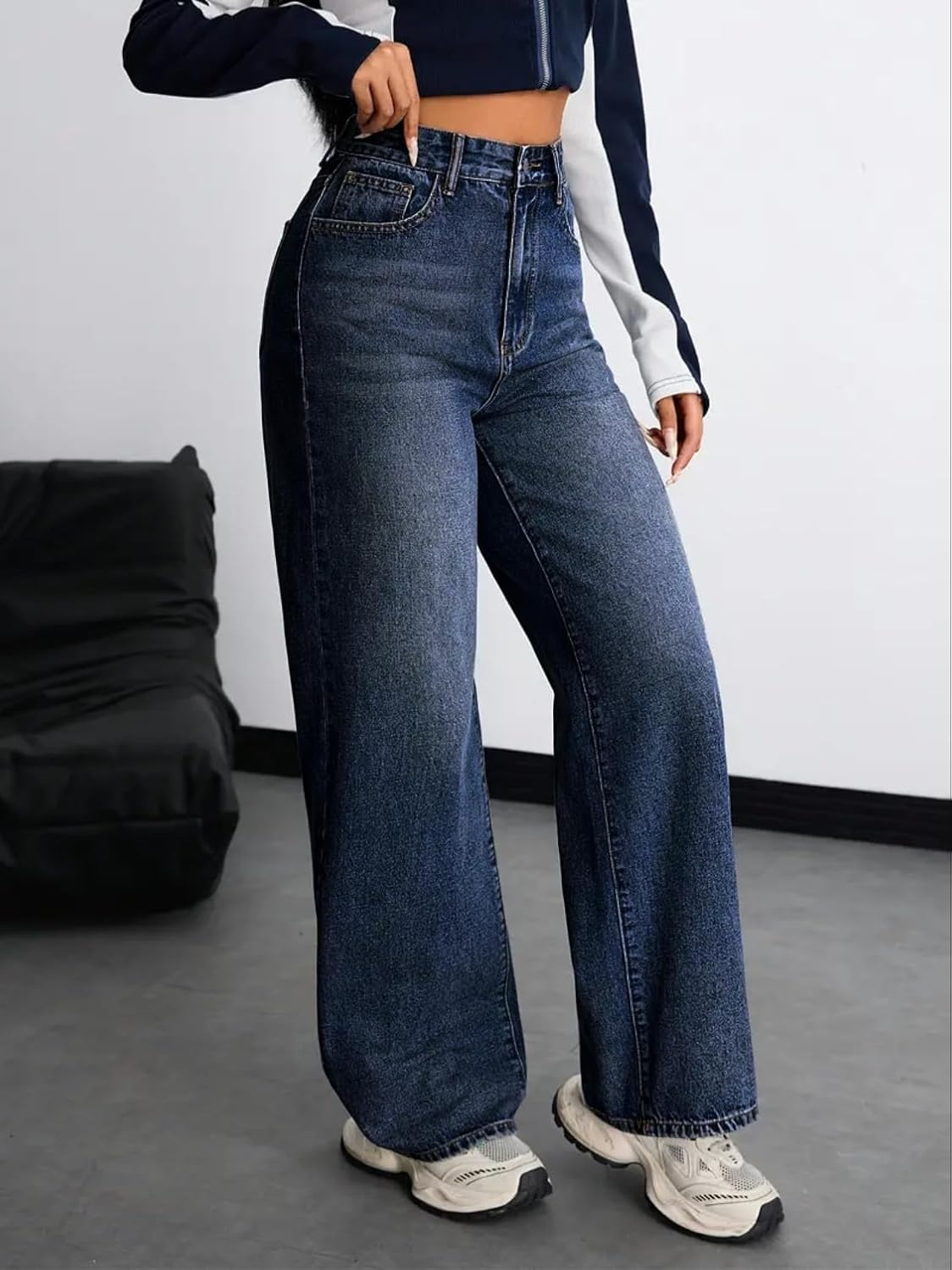 Women Stretch High-Waist Baggy Denim Jeans - Image 18