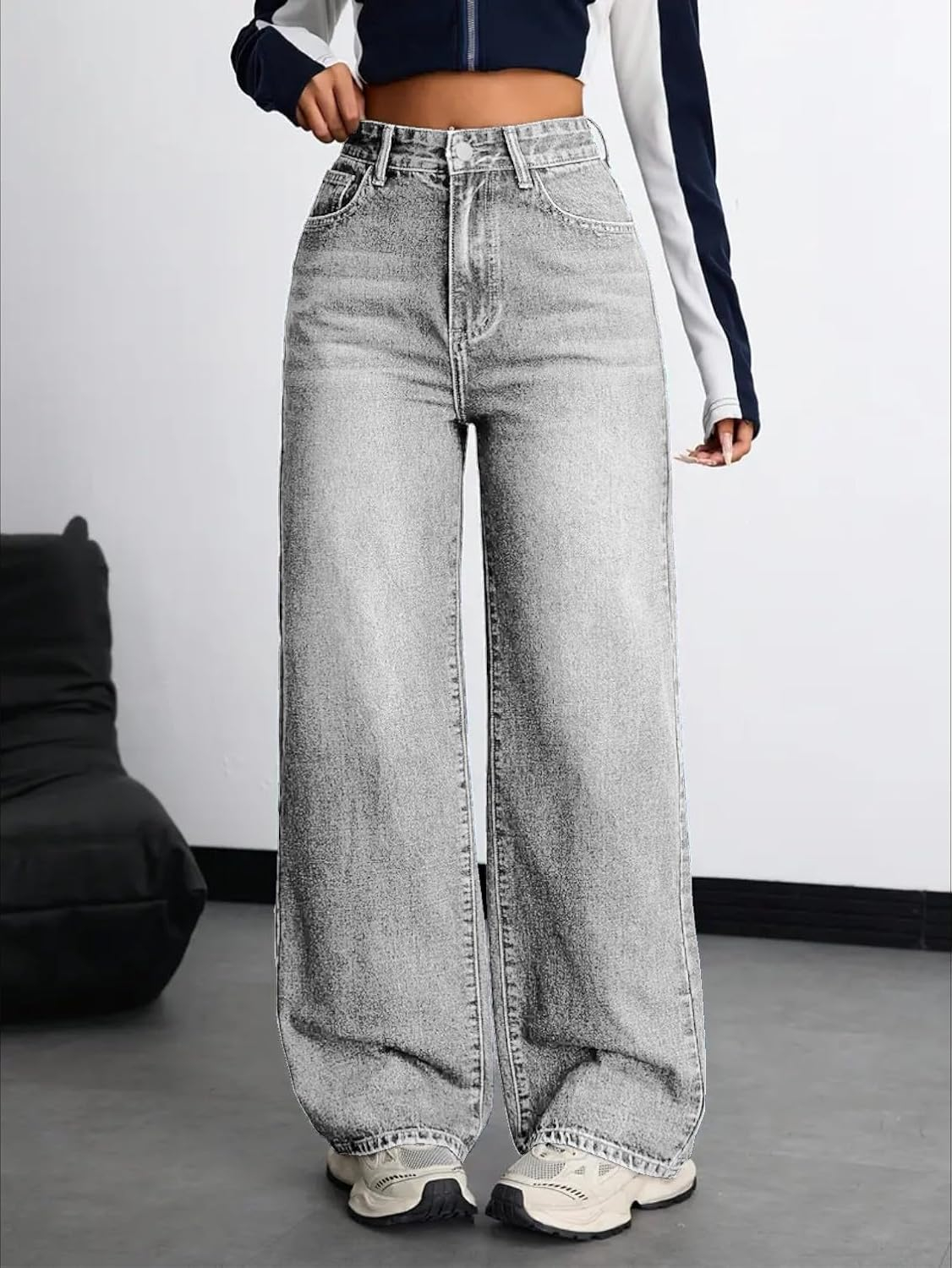 Women Stretch High-Waist Baggy Denim Jeans - Image 26