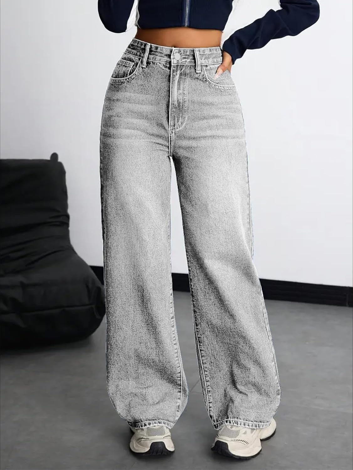 Women Stretch High-Waist Baggy Denim Jeans - Image 28