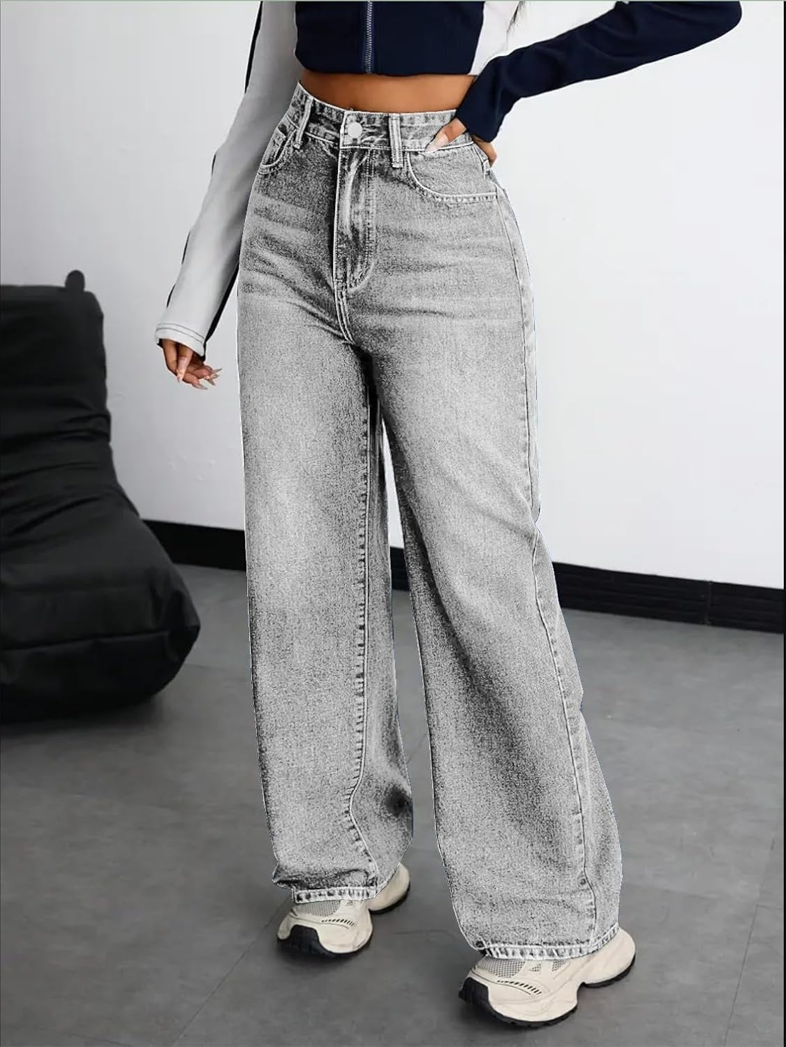 Women Stretch High-Waist Baggy Denim Jeans - Image 29
