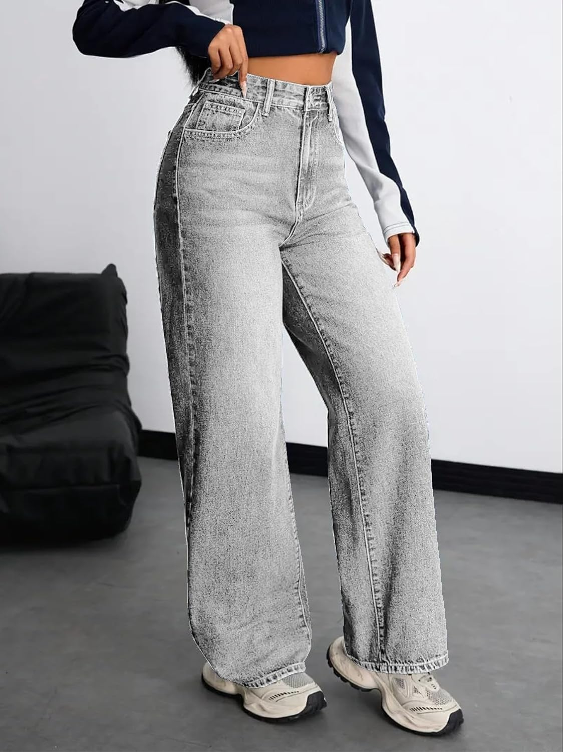Women Stretch High-Waist Baggy Denim Jeans - Image 30