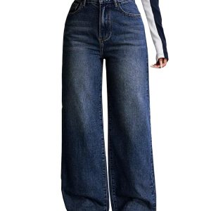 Women High-Waist Loose Fit Denim Jeans