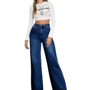 Women High-Waist Straight Fit Denim Jeans