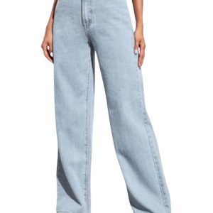 Women High-Waist Wide Leg Denim Jeans