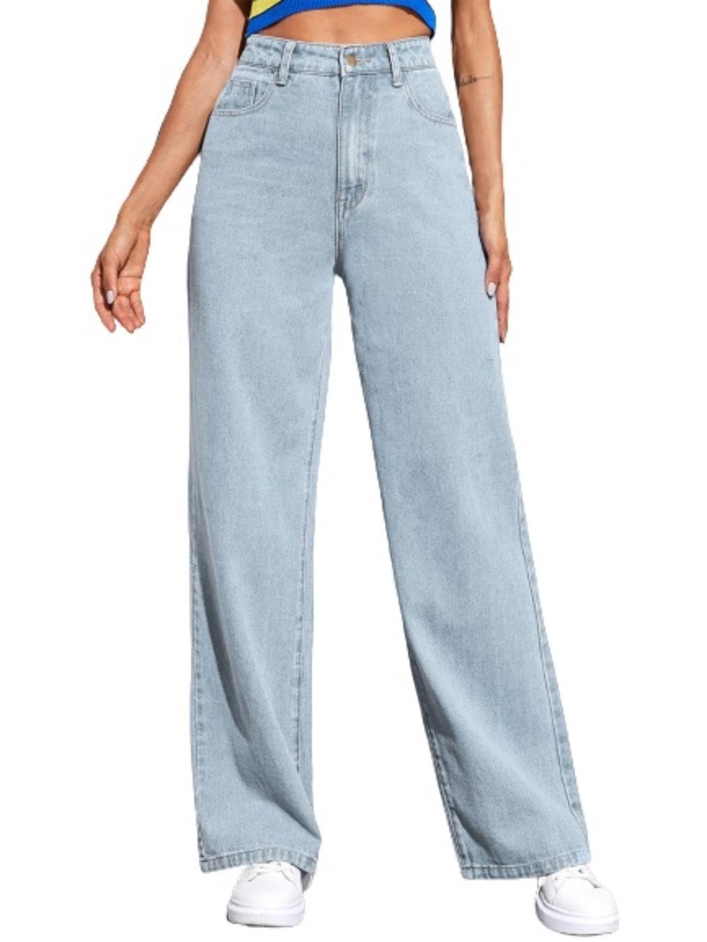 Women High-Waist Wide Leg Denim Jeans - Image 3