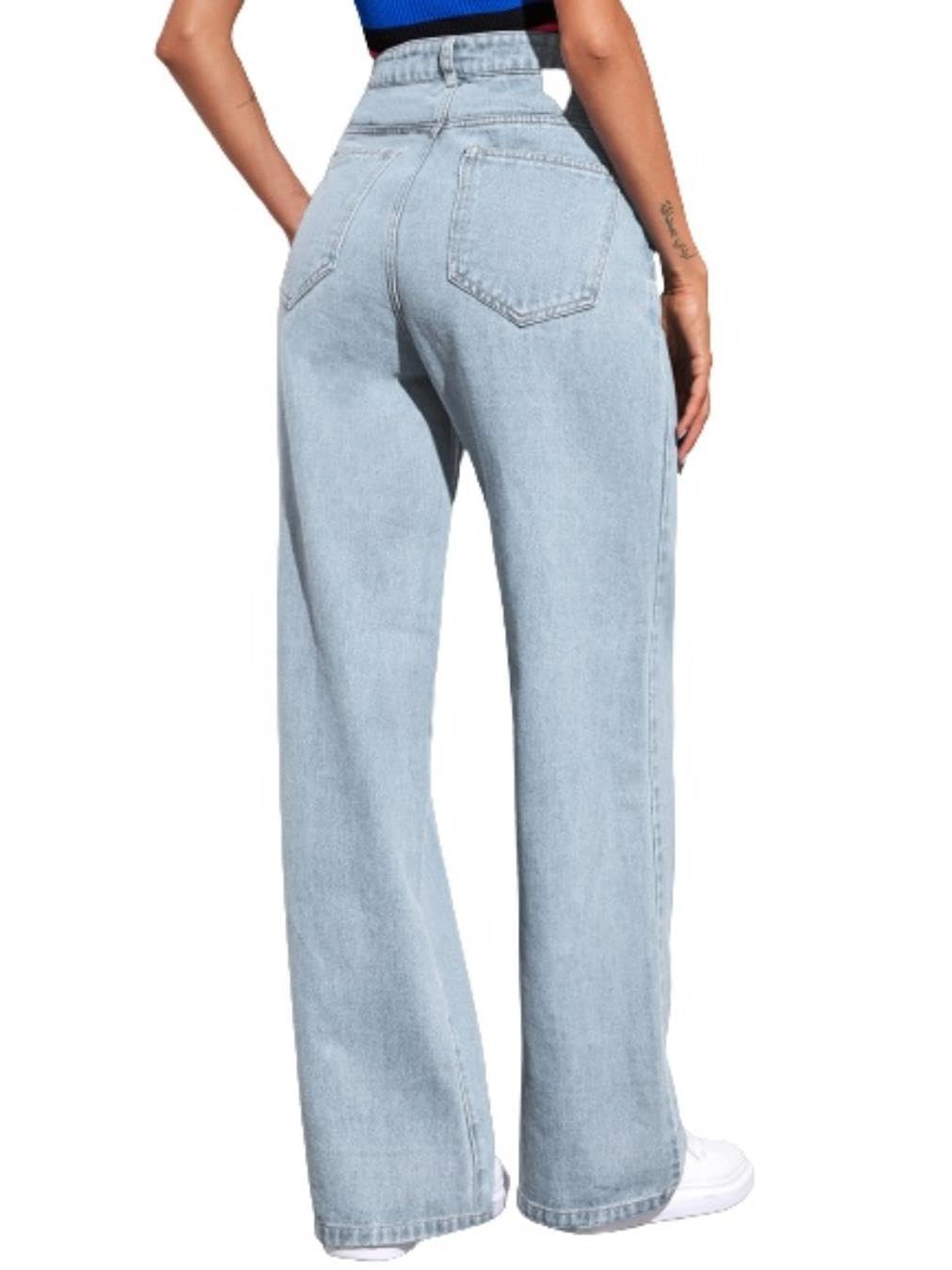 Women High-Waist Wide Leg Denim Jeans - Image 4