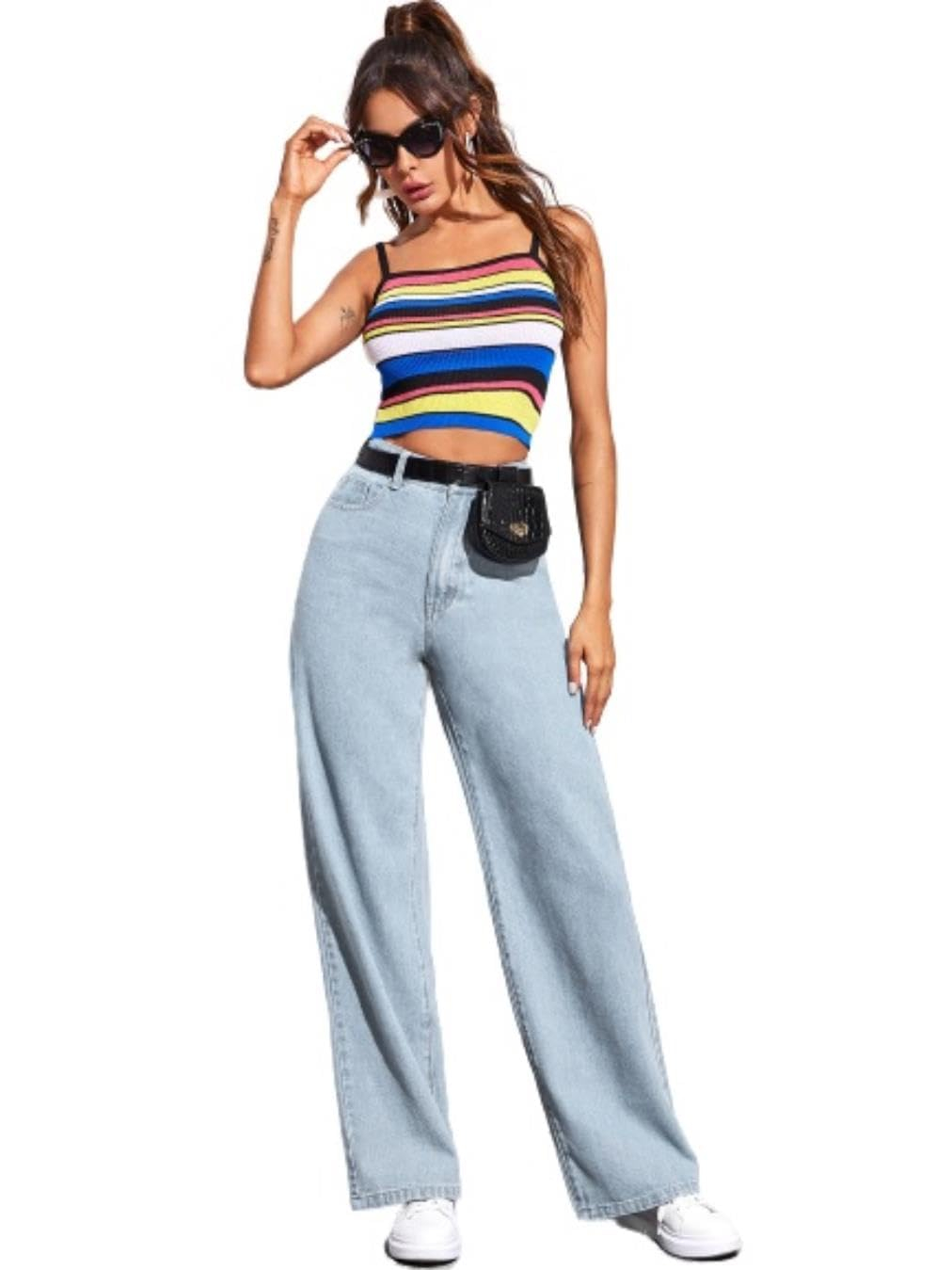 Women High-Waist Wide Leg Denim Jeans - Image 5