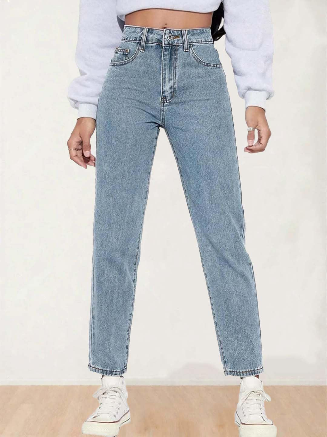 Women High-Waist Wide Leg Denim Jeans - Image 9