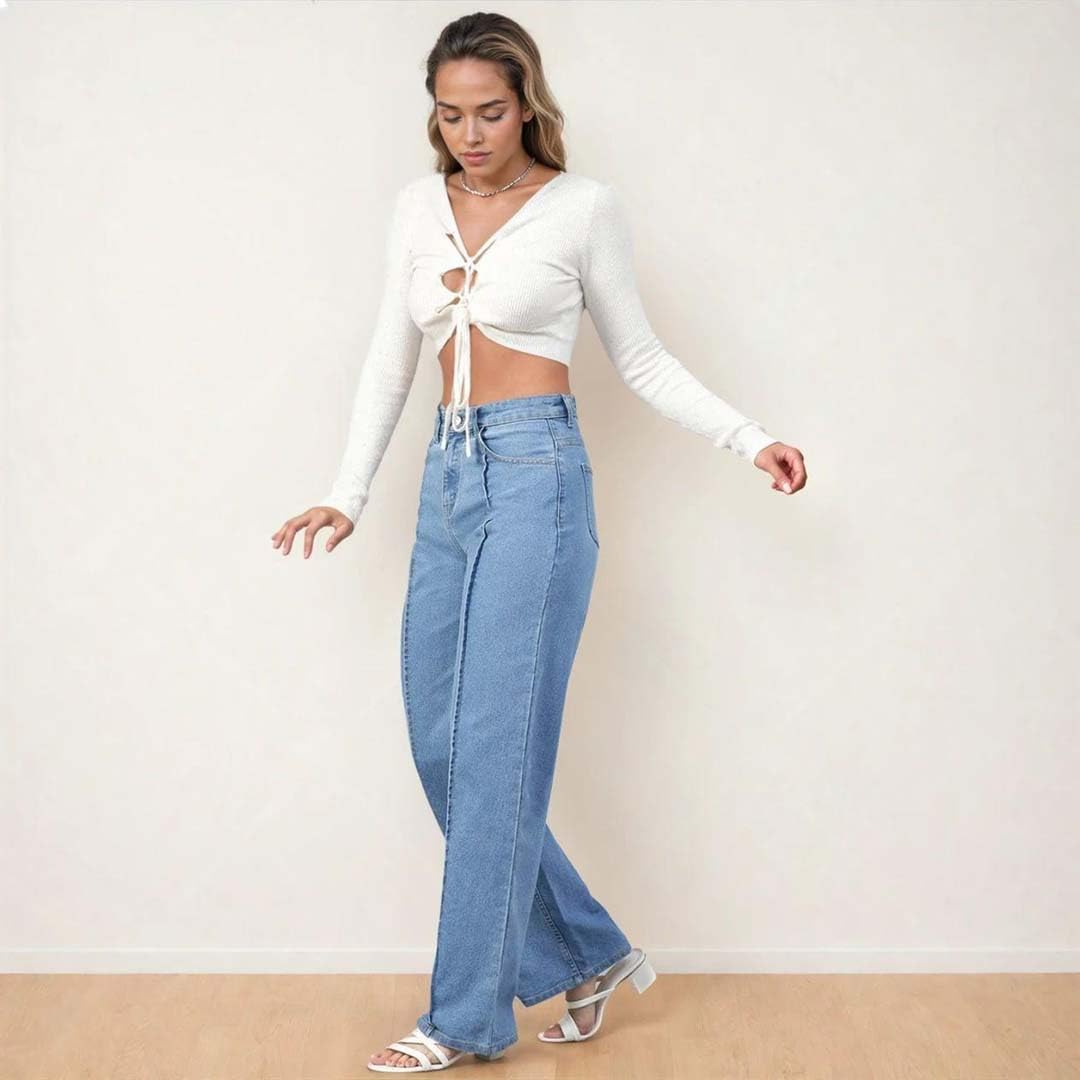 Women High-Rise Straight Leg Jeans - Image 2