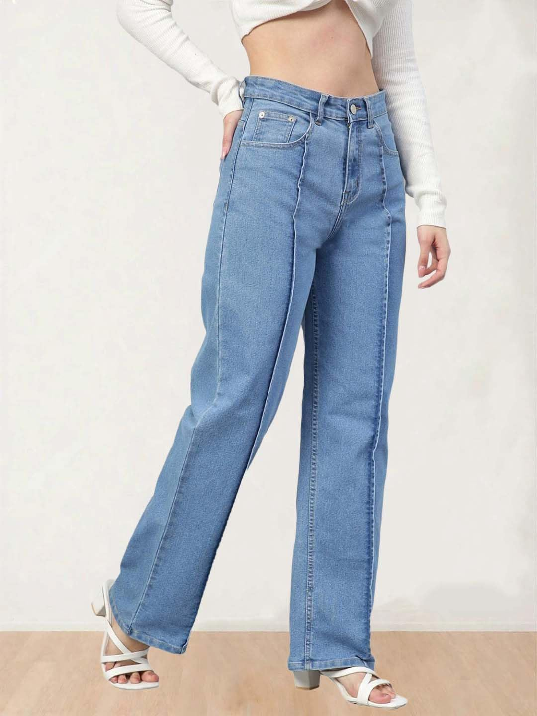 Women High-Rise Straight Leg Jeans - Image 3