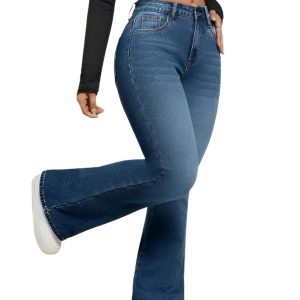 Women High-Waist Bootcut Flared Jeans