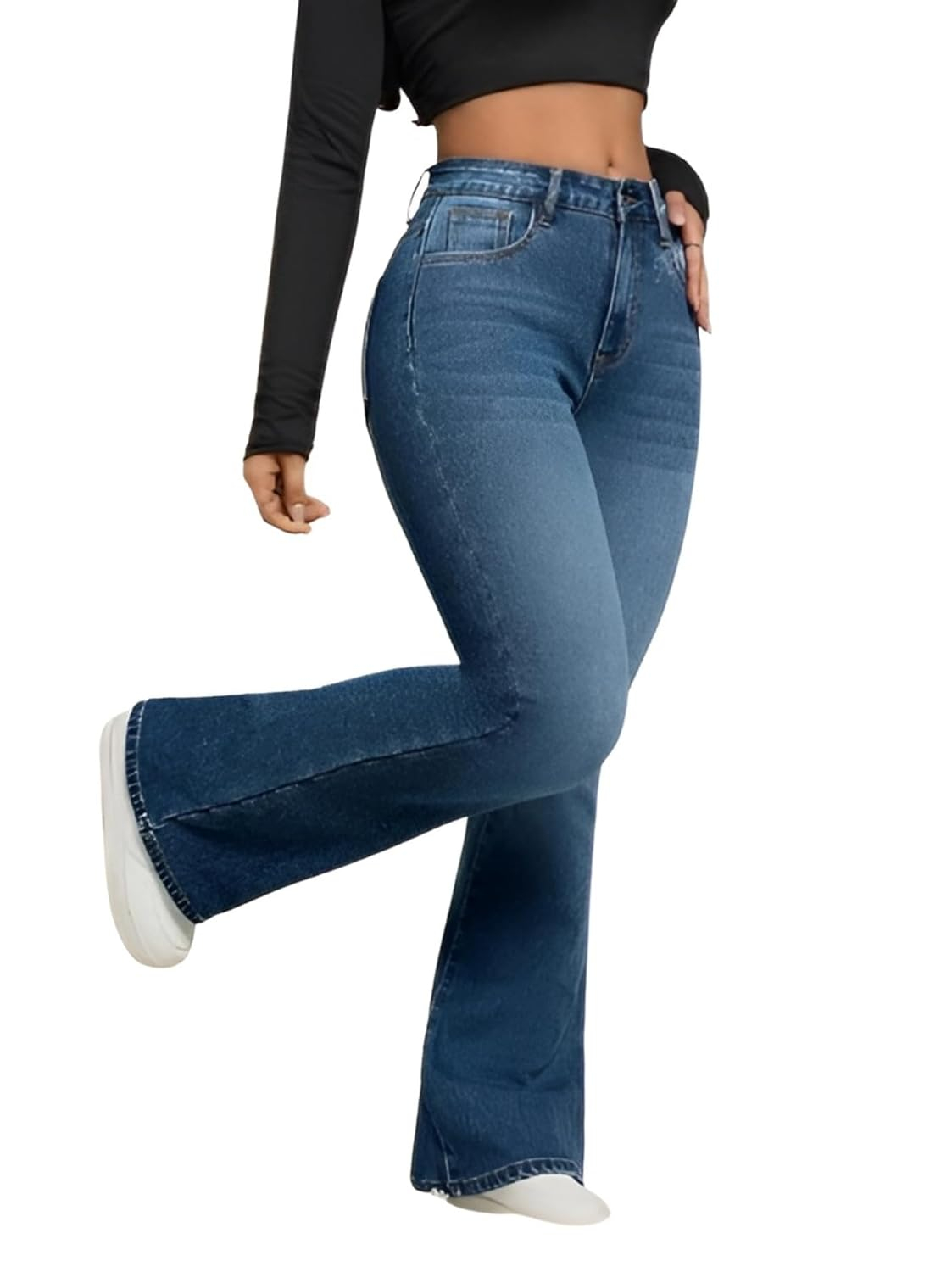 Women High-Waist Bootcut Flared Jeans