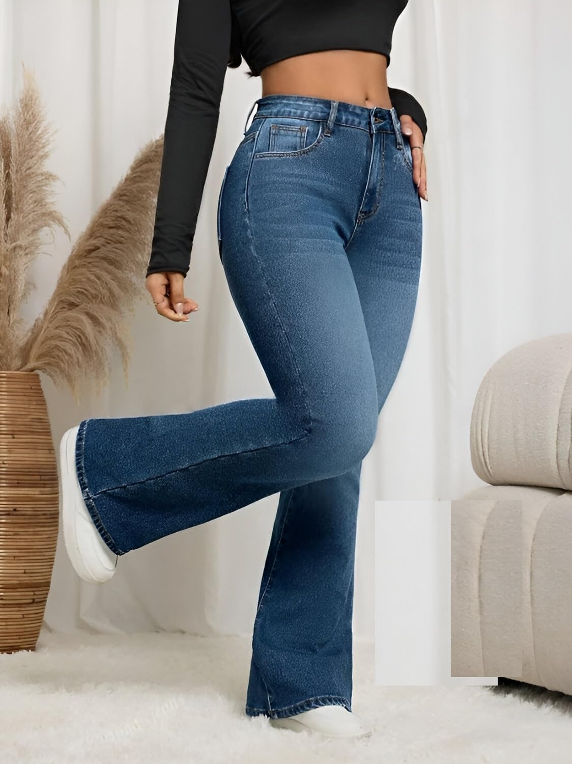 Women High-Waist Bootcut Flared Jeans - Image 4