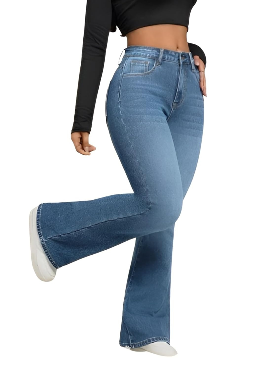 Women High-Waist Bootcut Flared Jeans - Image 7