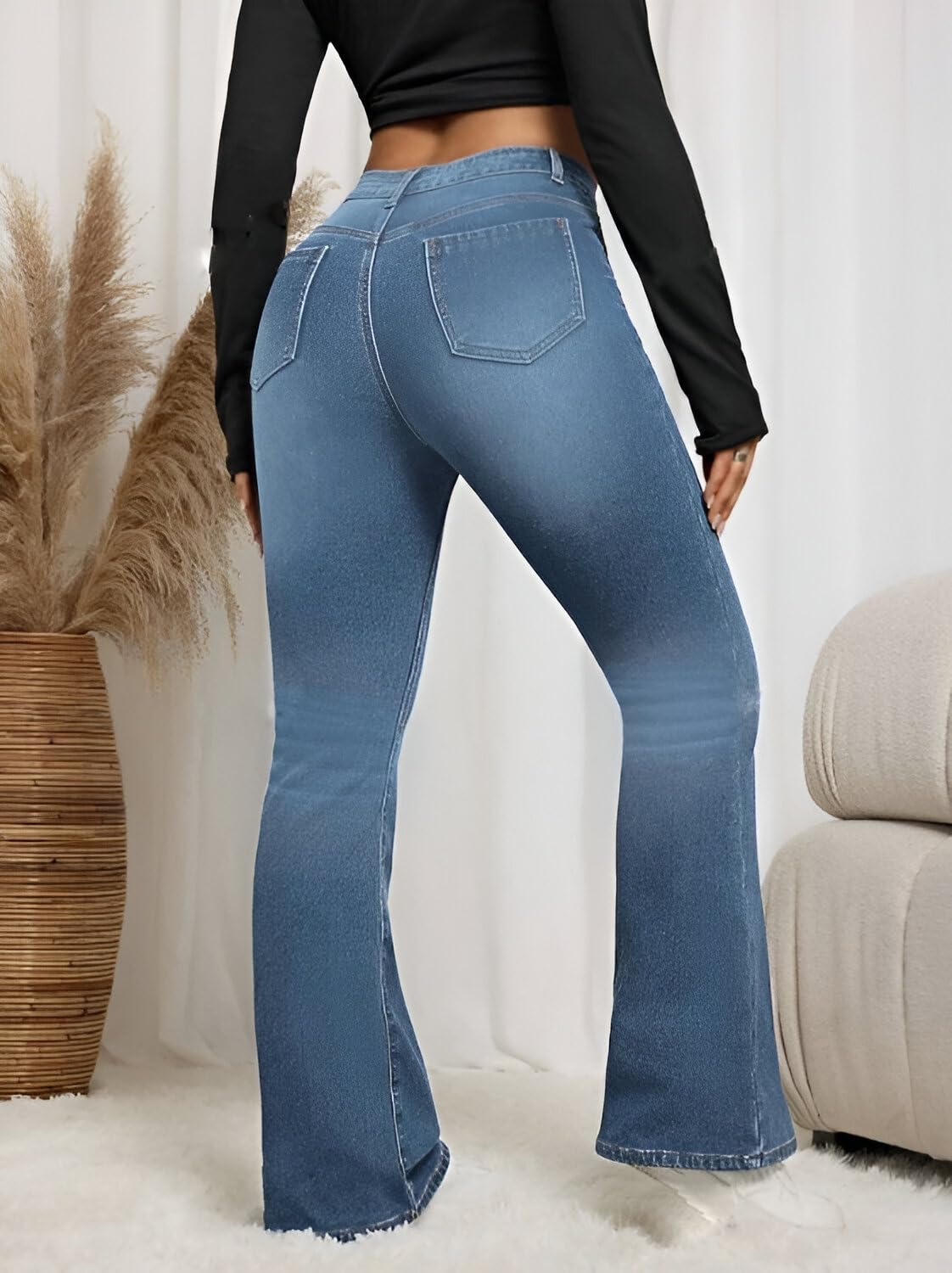 Women High-Waist Bootcut Flared Jeans - Image 9