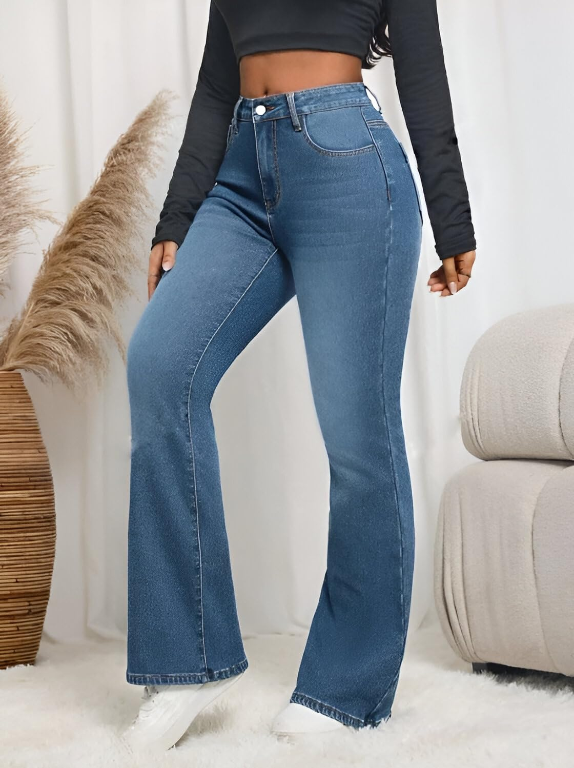 Women High-Waist Bootcut Flared Jeans - Image 11